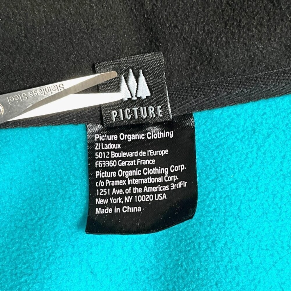 Picture Organic 1/2 Zip Tahita Grid Fleece Pullover Blue Size S Long Sleeve - Picture 7 of 7